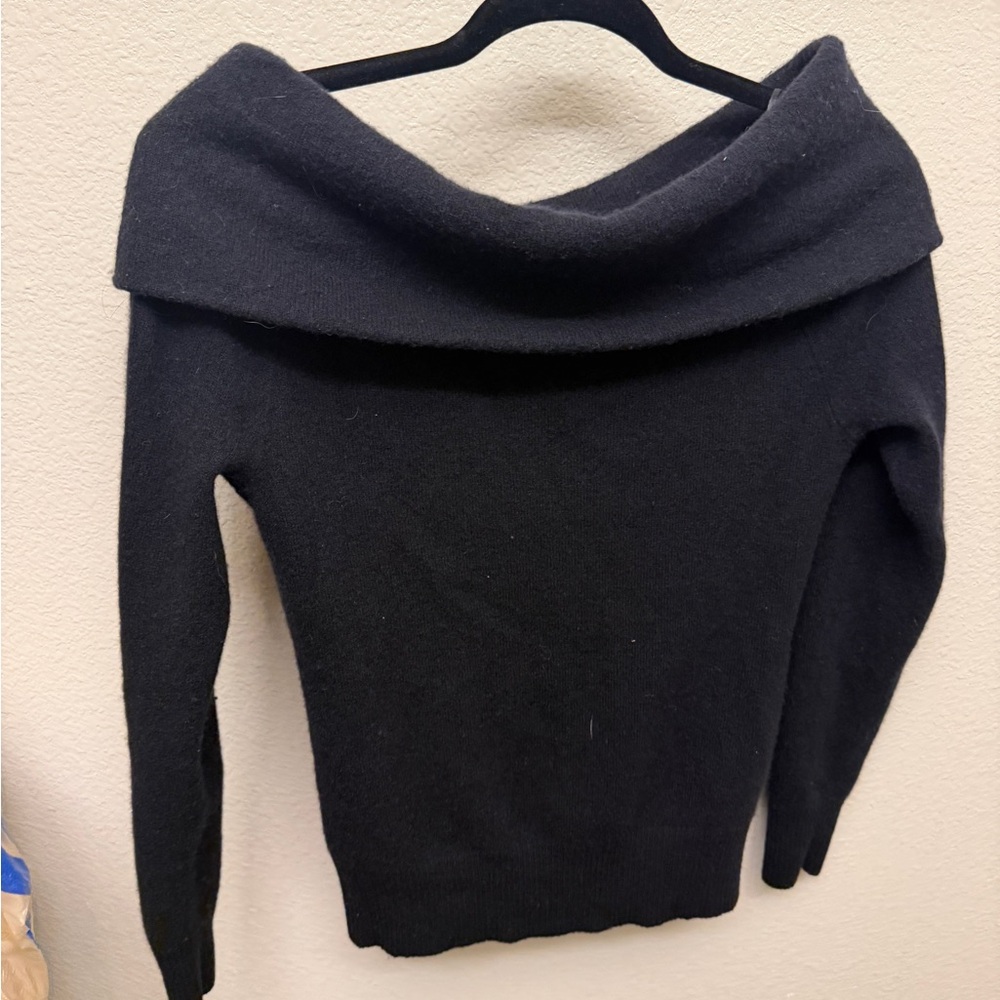 Elegant Black Off-Shoulder Sweater